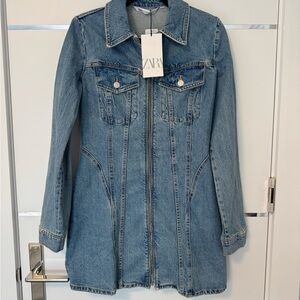 Zara Women's Longline Blue Jean Jacket